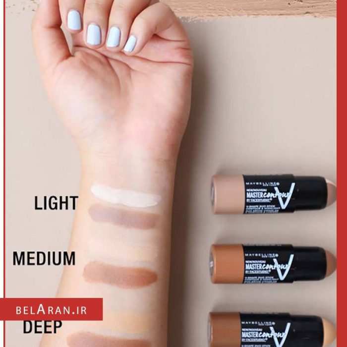 مستر کانتور و هایلایتر استیکی میبلین Maybelline Facestudio Master Contour V-Shape Duo Stick