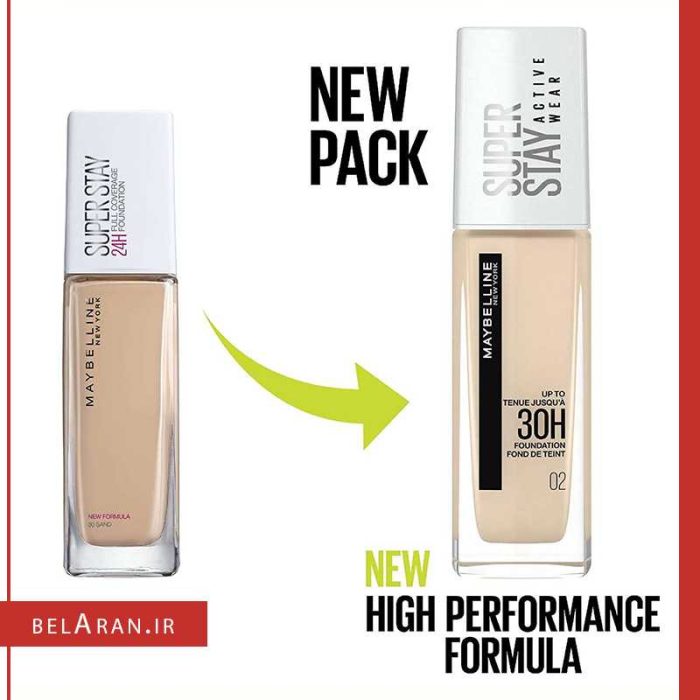 کرم پودر سوپر استی میبلین 30ساعته-بلاران Maybelline Super Stay 30H Active Wear Foundation