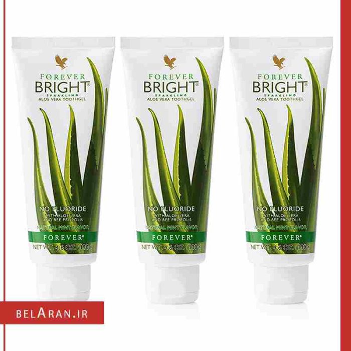 خمیردندان فوراور آلوئه ورا عسل و بدون فلوراید-بلاران forever bright toothgel aloe vera