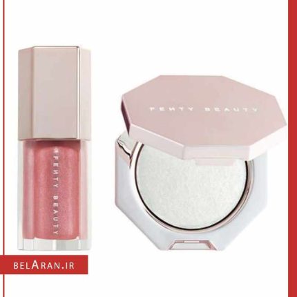 ست لیپ گلاس و هایلایتر الماسی فنتی بیوتی مدل بمبی-بلاران Fenty Beauty Diamond Bomb Baby Mini Face and Lip Set
