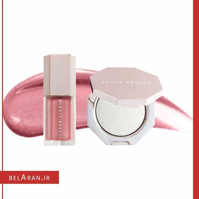 ست لیپ گلاس و هایلایتر الماسی فنتی بیوتی مدل بمبی-بلاران Fenty Beauty Diamond Bomb Baby Mini Face and Lip Set