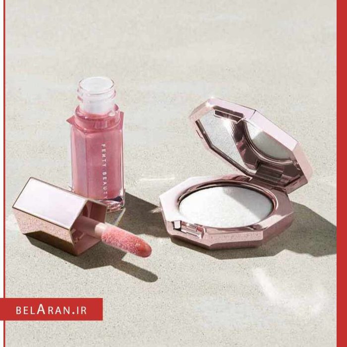 ست لیپ گلاس و هایلایتر الماسی فنتی بیوتی مدل بمبی-بلاران Fenty Beauty Diamond Bomb Baby Mini Face and Lip Set