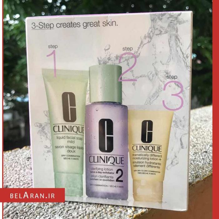 پک مراقبت روتین شماره 2 کلینیک مخصوص پوست خشک و مختلط-بلاران Clinique set 3-Step Skin Care Kit Skin Type 2 Combination to Dry skin
