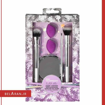 ست براش ریل تکنیک مدل پاپین پرفکشن-بلاران Real Techniques Poppin' Perfection Makeup Brush Set with Makeup Blender Beauty Sponges and Compact Makeup Mirror, Set of 6