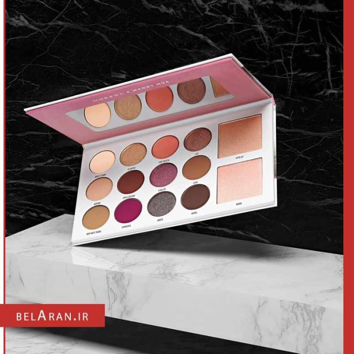 پالت سایه و هایلایتر مورفی ایکس مانی موآ گلام پالت-بلاران MORPHE X MANNY MUA GLAM PALLET EYESHADOW HIGHLIGHTER PALETTE