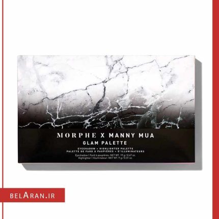 پالت سایه و هایلایتر مورفی ایکس مانی موآ گلام پالت-بلاران MORPHE X MANNY MUA GLAM PALLET EYESHADOW HIGHLIGHTER PALETTE