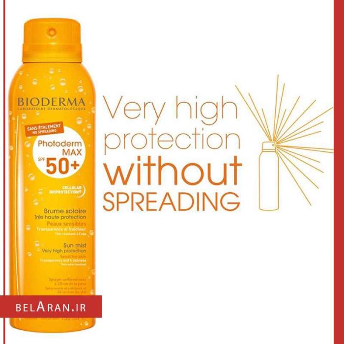 اسپری ضدآفتاب بایودرما بی رنگ اس پی اف 50-بلاران Bioderma Photoderm Max SPF 50+ Very High Protection Mist