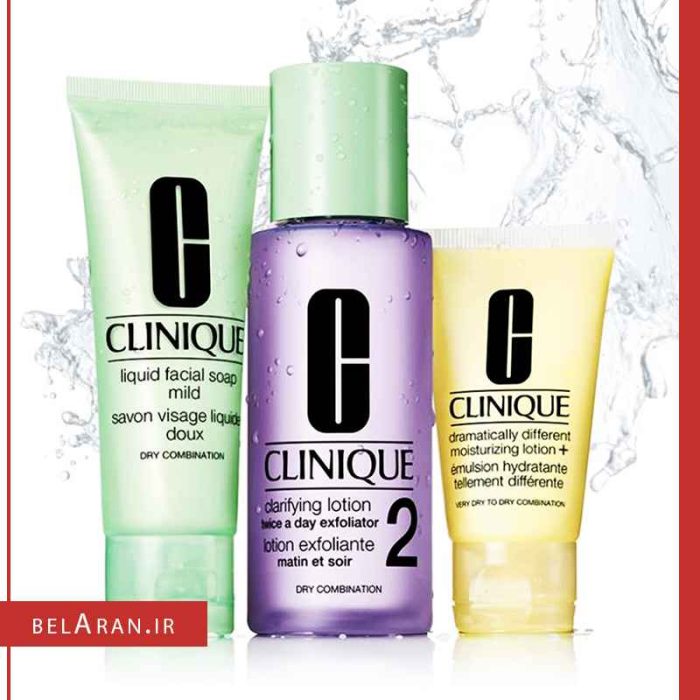 پک مراقبت روتین 3 مرحله‌ای پوست شماره 2 کلینیک مخصوص پوست خشک-بلاران Clinique set 3-Step Skin Care Kit Skin Type 2