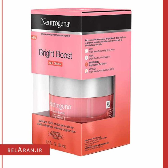 ژل کرم برایت بوست نوتروژینا-محصولات نوتورژینا-خرید لوازم آرایش اورجینال-بلاران Neutrogena Bright Boost Gel Moisturizing Face Cream 50ml belaran