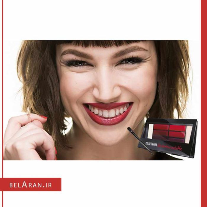 پالت رژلب و کانتور لب میبلین کالر دراما 1-محصولات میبلین-لوازم آرایش اورجینال-بلاران Maybelline color drama lip contour palette 01 crimson vixen Finish Concealer-belaran