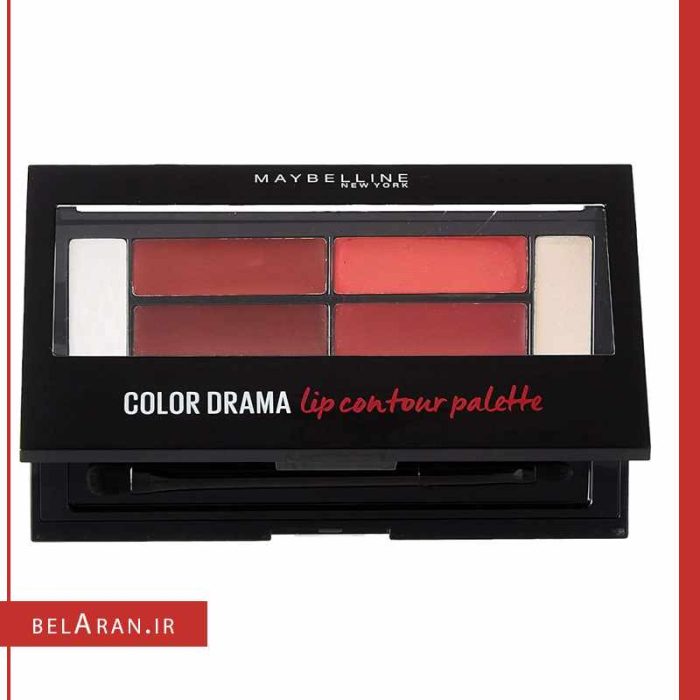 پالت رژلب و کانتور لب میبلین کالر دراما 1-محصولات میبلین-لوازم آرایش اورجینال-بلاران Maybelline color drama lip contour palette 01 crimson vixen Finish Concealer-belaran