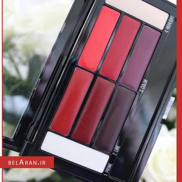 پالت رژلب و کانتور لب میبلین کالر دراما 1-محصولات میبلین-لوازم آرایش اورجینال-بلاران Maybelline color drama lip contour palette 01 crimson vixen Finish Concealer-belaran