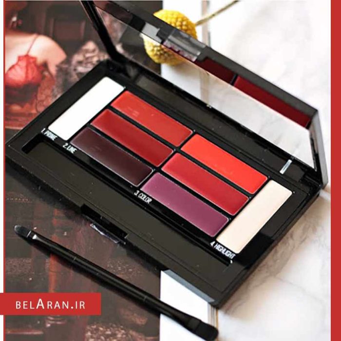پالت رژلب و کانتور لب میبلین کالر دراما 1-محصولات میبلین-لوازم آرایش اورجینال-بلاران Maybelline color drama lip contour palette 01 crimson vixen Finish Concealer-belaran