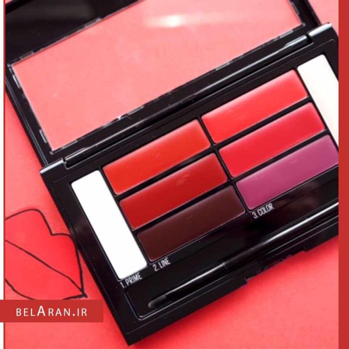 پالت رژلب و کانتور لب میبلین کالر دراما 1-محصولات میبلین-لوازم آرایش اورجینال-بلاران Maybelline color drama lip contour palette 01 crimson vixen Finish Concealer-belaran