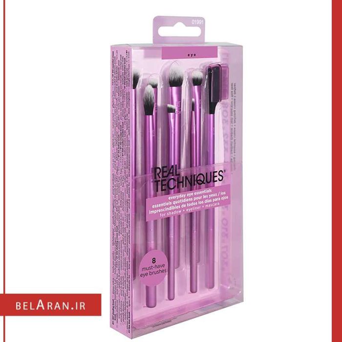 براش سایه چشم ریل تکنیک ست 8 عددی-خرید لوازم آرایش اورجینال بلاران Real Techniques Everyday Eye Essentials Brush Set