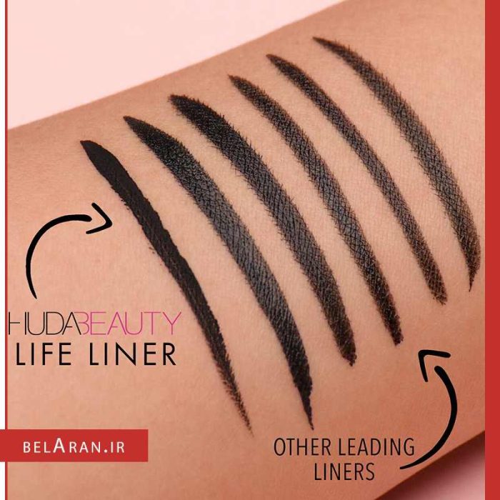 خط چشم دوطرفه هدی بیوتی لایف لاینر-خرید لوازم آرایش اورجینال بلاران Huda Beauty life liner duo pencil & liquid eyeliner double embout crayon & liquid