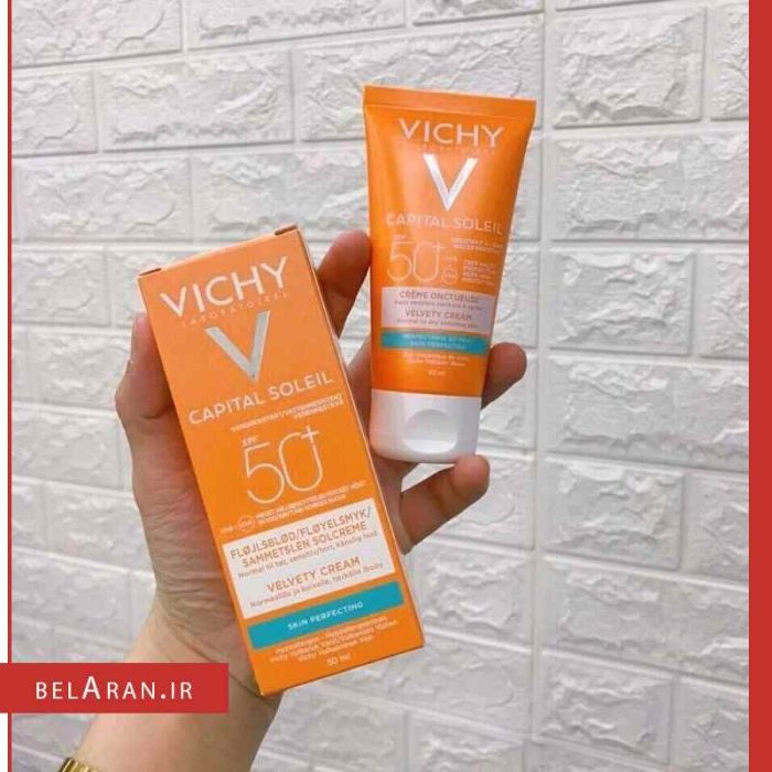 ضدآفتاب ویشی SPF50 فلویید-خرید لوازم آرایش اورجینال-بلاران VICHY CAPITAL SOLEIL EMULSION TEINTEE ANTI BRILLANCE SPF50 50ML & vichy capital soleil velvety cream skin perfecting normal