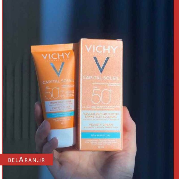 ضدآفتاب ویشی SPF50 فلویید-خرید لوازم آرایش اورجینال-بلاران VICHY CAPITAL SOLEIL EMULSION TEINTEE ANTI BRILLANCE SPF50 50ML & vichy capital soleil velvety cream skin perfecting normal