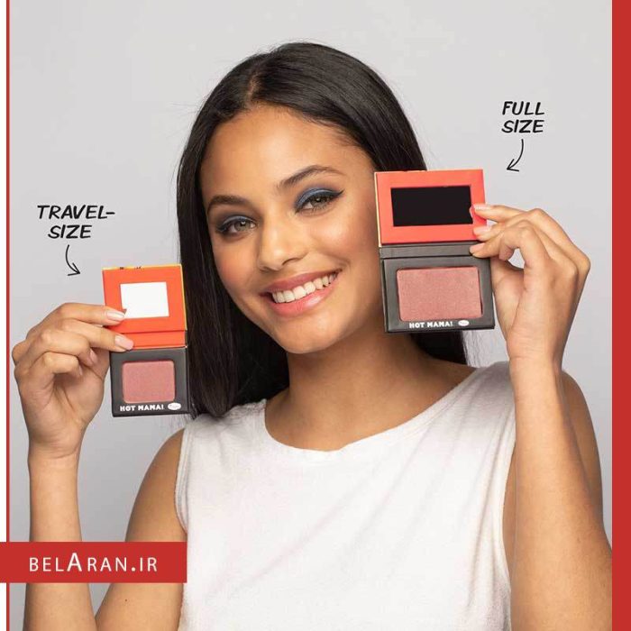رژگونه دبالم هات ماما فول سایز-محصولات دبالم_خرید لوازم آرایش اورجینال-بلاران theBalm Hot Mama Shadow Blush Subtle Highlighter Peachy Pink Shade belaran