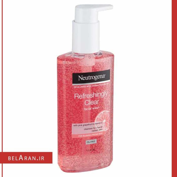 ژل شستشوی صورت گریپ فروت نوتروژینا-خرید لوازم آرایش اورجینال بلاران Neutrogena Refreshingly Clear Facial Wash with Pink Grapefruit and Vitamin