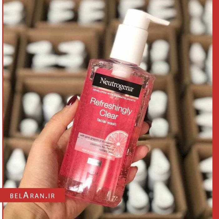 ژل شستشوی صورت گریپ فروت نوتروژینا-خرید لوازم آرایش اورجینال بلاران Neutrogena Refreshingly Clear Facial Wash with Pink Grapefruit and Vitamin