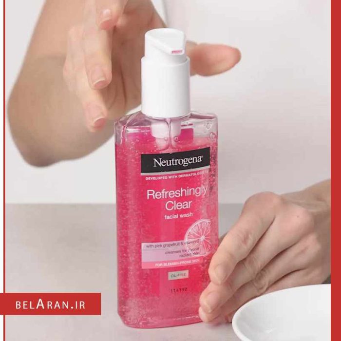 ژل شستشوی صورت گریپ فروت نوتروژینا-خرید لوازم آرایش اورجینال بلاران Neutrogena Refreshingly Clear Facial Wash with Pink Grapefruit and Vitamin