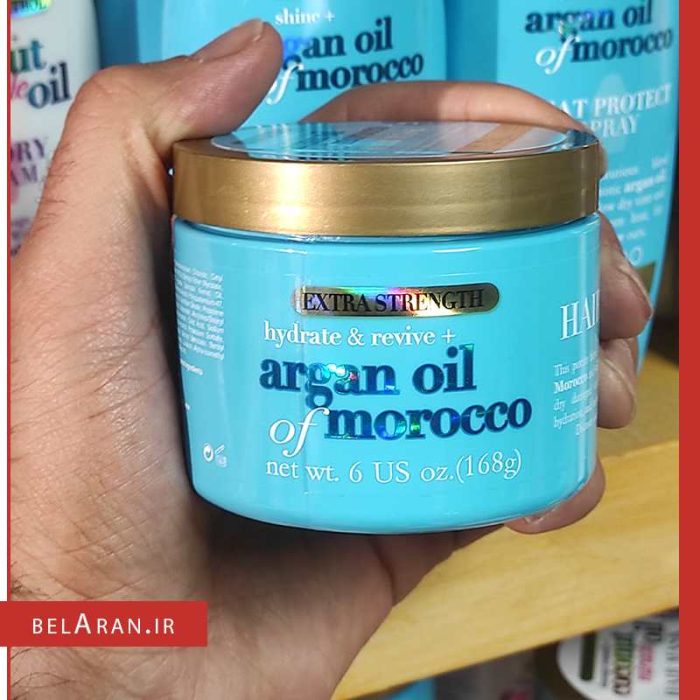 ماسک مو آرگان او جی ایکس-محصولات او جی ایکس-خرید لوازم آرایش اورجینال-بلاران OGX Extra Strength hydrate revieve Argan Oil of Morocco hair mask belaran