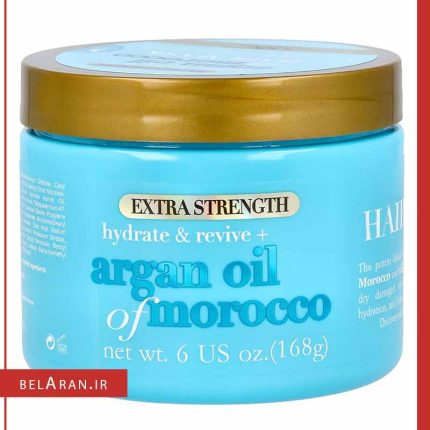 ماسک مو آرگان او جی ایکس-محصولات او جی ایکس-لوازم آرایش اورجینال-بلاران OGX Extra Strength hydrate revieve Argan Oil of Morocco hair mask-belaran