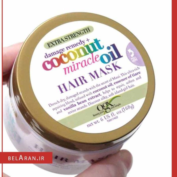 ماسک مو کوکونات او جی ایکس-محصولات او جی ایکس-لوازم آرایش اورجینال-بلاران OGX Extra Strength Damage Remedy Coconut Miracle Oil Mask 168g-belaran