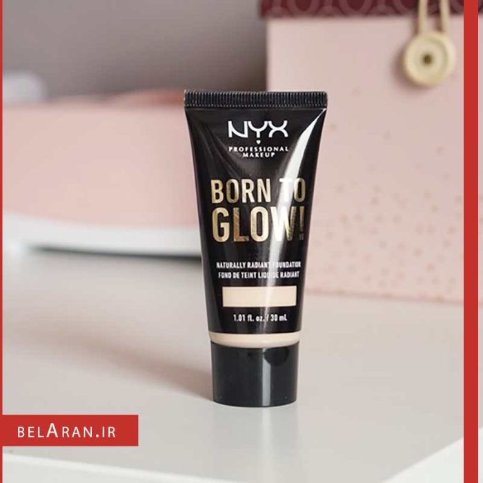 کرم پودر نیکس بورن تو گلو-محصولات نیکس-خرید لوازم آرایش اورجینال-بلاران NYX PROFESSIONAL MAKEUP Born To Glow Naturally Radiant Foundation belaran