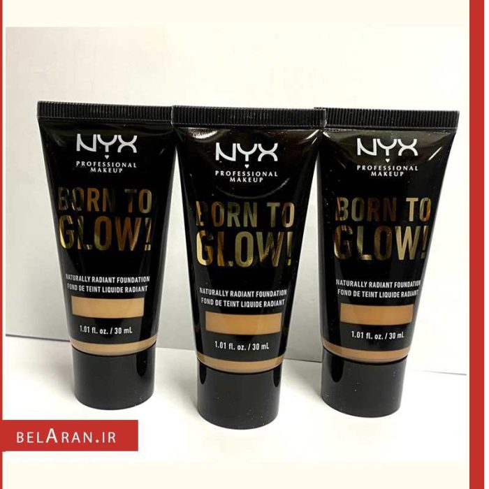 کرم پودر نیکس بورن تو گلو-محصولات نیکس-خرید لوازم آرایش اورجینال-بلاران NYX PROFESSIONAL MAKEUP Born To Glow Naturally Radiant Foundation belaran