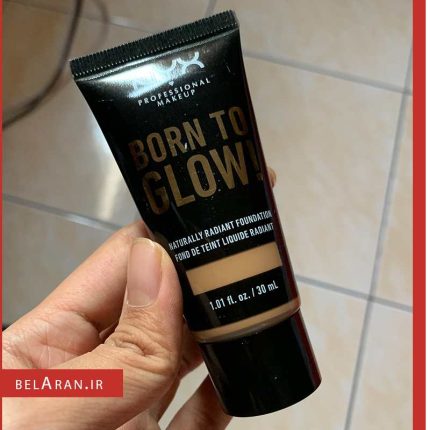 کرم پودر نیکس بورن تو گلو-محصولات نیکس-خرید لوازم آرایش اورجینال-بلاران NYX PROFESSIONAL MAKEUP Born To Glow Naturally Radiant Foundation belaran
