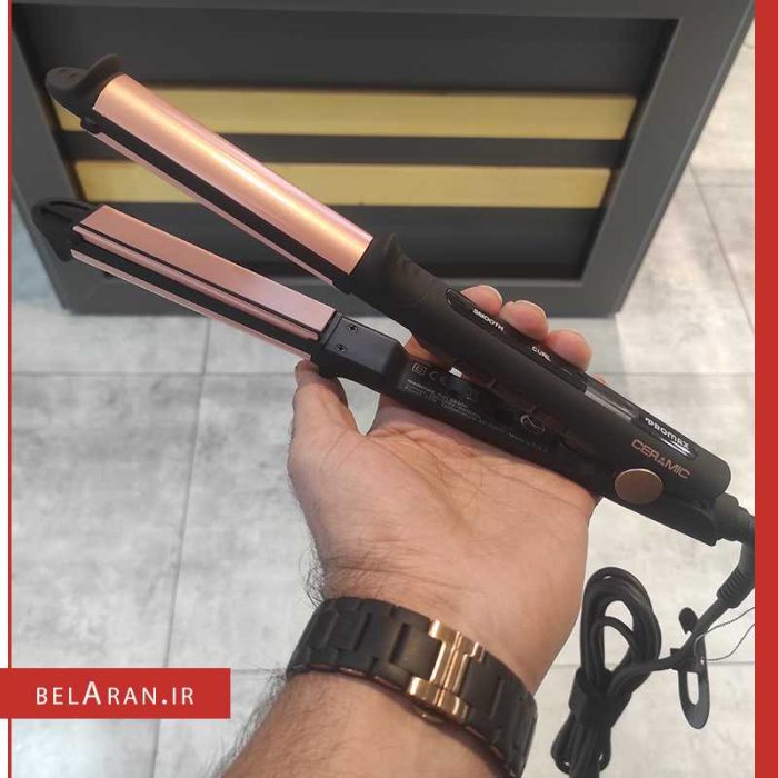 اتو مو و حالت دهنده مو پرومکس مدل 5858k-محصولات پرومکس-خرید لوازم آرایش اورجینال-بلاران promax keratin 3 in 1 hair styling iron model 5858K belaran