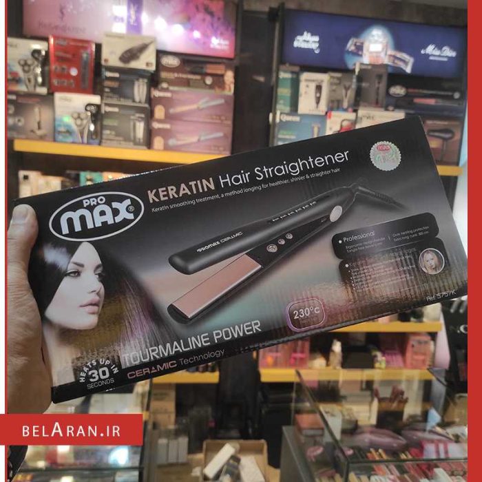 اتو مو کراتین پرومکس مدل 5757K-محصولات پرومکس-خرید لوازم آرایش اورجینال بلاران promax keratin hair straightener 5757k tourmaline power ceramic technology belaran