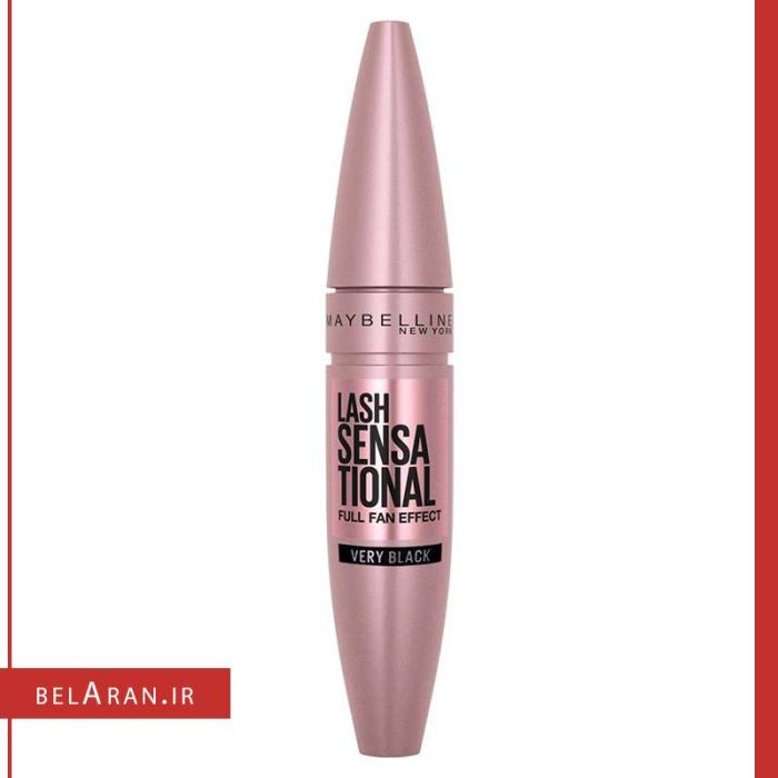 ریمل لش سنشیال میبلین-محصولات میبلین-خرید لوازم آرایش اورجینال-بلاران maybelline lash sensational mascara full fan effect very black belaran