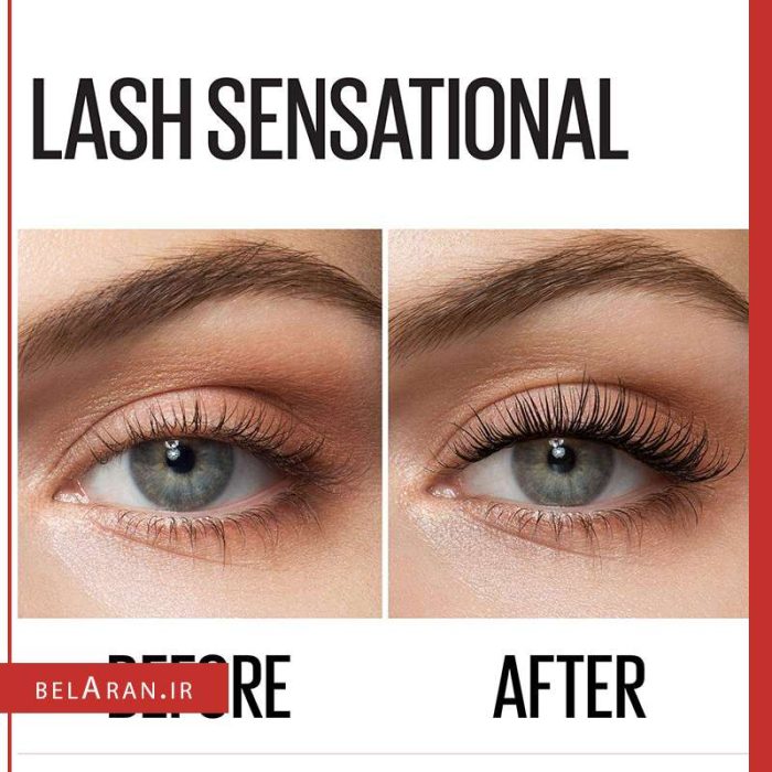 ریمل لش سنشیال میبلین-محصولات میبلین-خرید لوازم آرایش اورجینال-بلاران maybelline lash sensational mascara full fan effect very black belaran