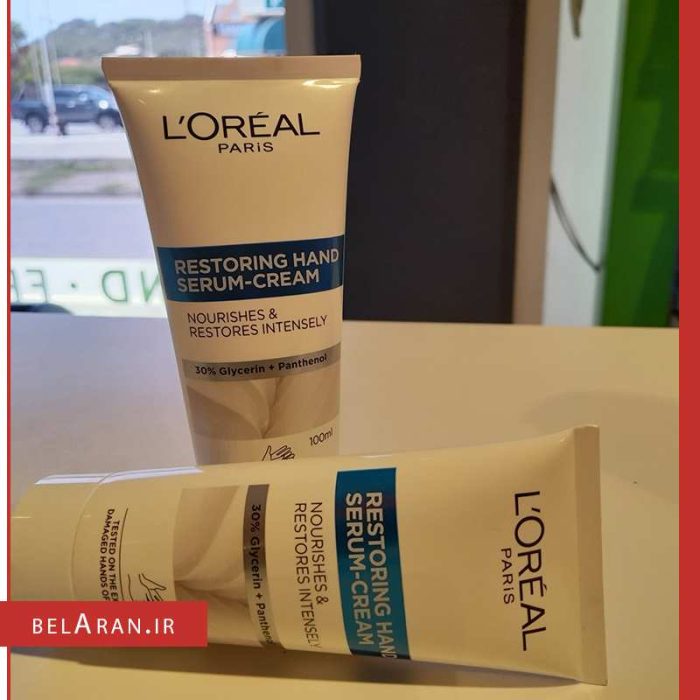 سرم کرم دست لورال-محصولات لورال اورجینال-خرید لوازم آرایش اورجینال-بلاران loreal restoring hand serum cream belaran