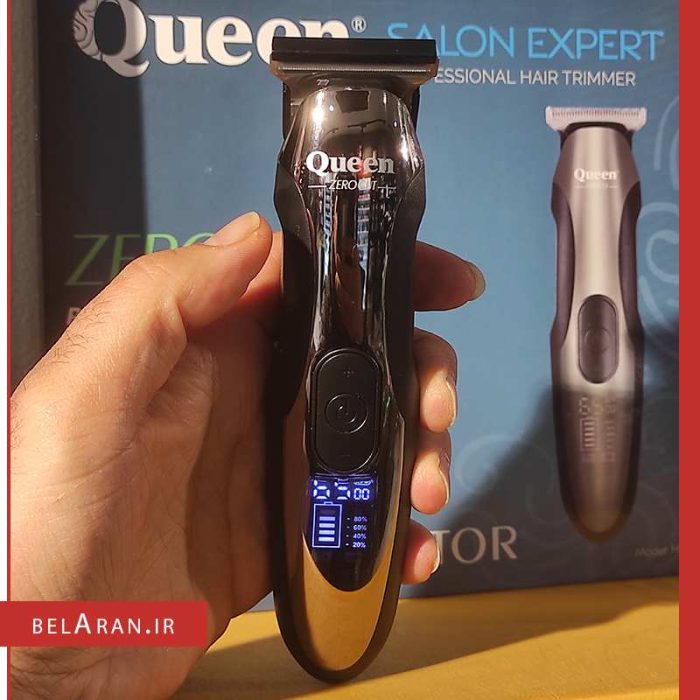 ماشین اصلاح تریمر شارژی کویین مدل hc008d-محصولات کویین-خرید لوازم آرایش اورجینال-بلاران Queen HC008D Zero Cut Salon Expert Hair Trimmer belaran