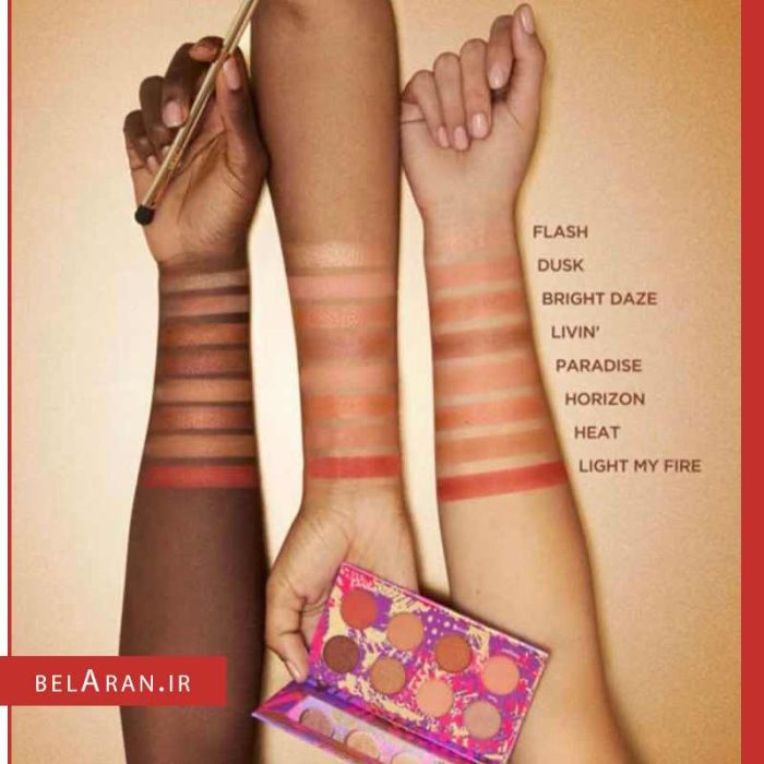 پالت سایه تارت-محصولات تارت-آرایشی تارت-خرید لوازم آرایش اورجینال-بلاران tarte Dare To Live Eye Set Neutral Palette And Eyebrush Full Size NIB belaran