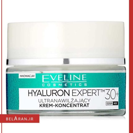 کرم آبرسان هیالورون اولاین-محصولات اولاین-خرید لوازم آرایش اورجینال-بلاران Eveline Cosmetics Hyaluron Clinic B5 +30 Deeply Moisturising Cream Against First Wrinkles concentrate Cream belaran