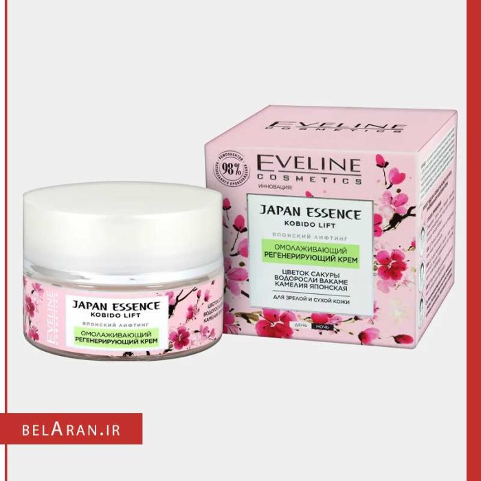 کرم لیفت شکوفه ژاپنی اولاین-محصولات اولاین-خرید لوازم آرایش اورجینال-بلاران Eveline Japan Essence Regenerating Lifting Day and Night Cream for Mature and Very Dry Skin 50ml belaran
